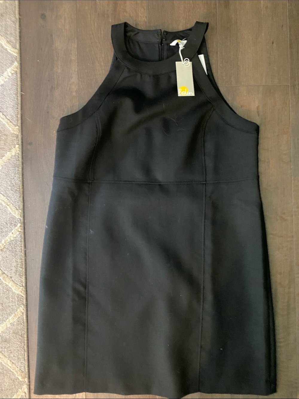 Black Sleeveless Mini Dress with High Neck